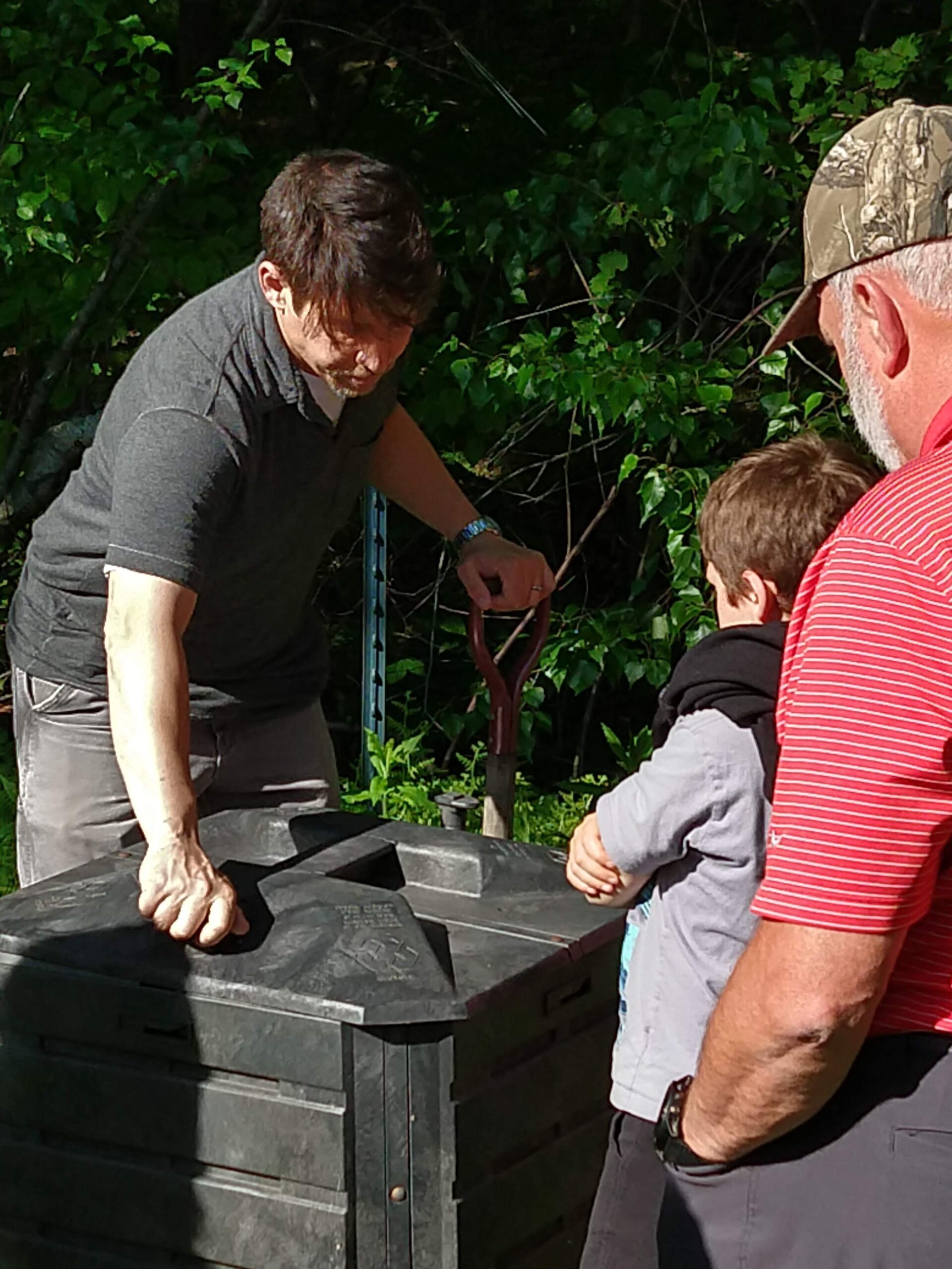 CSWD Outreach Coordinator teaching residents how to backyard compost.