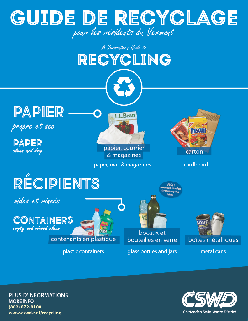 Vermonter's Guide to Recycling in French poster