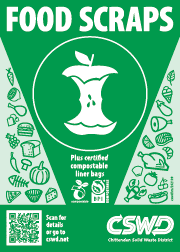 food scraps decal for buckets and carts